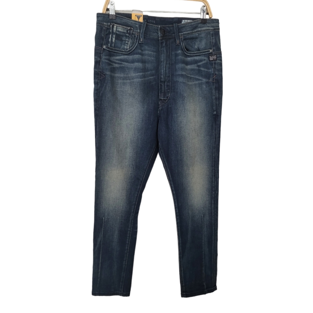 G-STAR RAW womens STEAN Blue Regular Tapered Fit Jeans W26 L32